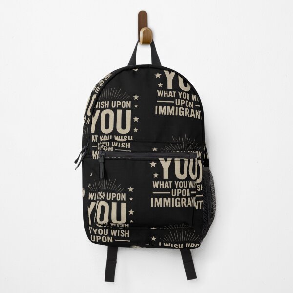 Item preview, Graphic design featuring the phrase "I wish upon YOU what you wish upon Immigrants" with bold typography and star accents, on a transparent background. designed and sold by hintprint.