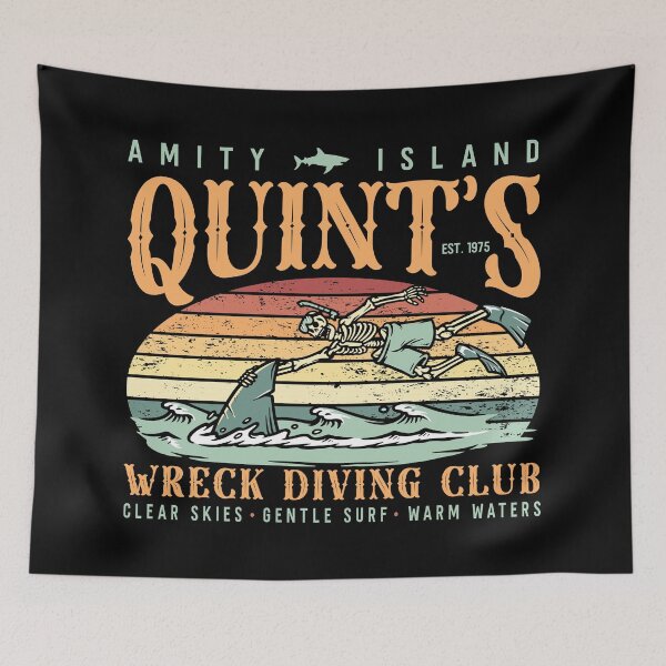 Item preview, JAWS 50TH ANNIVERSARY FUNNY QUINT'S WRECK DIVING CLUB designed and sold by FlutteringWings.