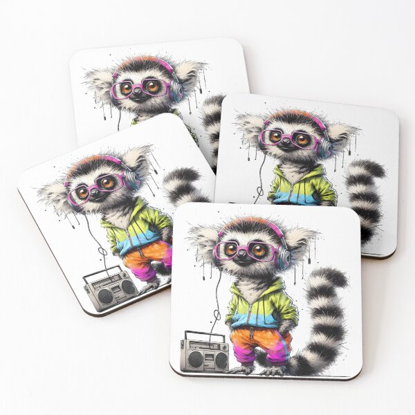 Item preview, Cool lemur in 80s look – funny retro animal design designed and sold by Closeddog.