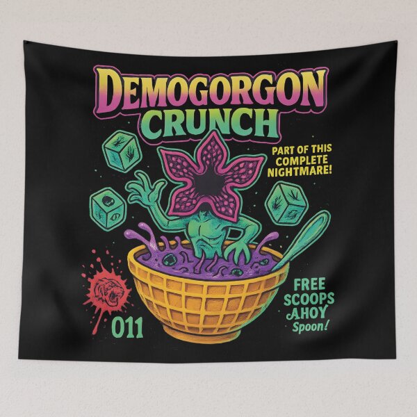Item preview,  Demogorgon Cereal Fanart Shirt | Netflix 80s Nostalgia Eggo Horror Parody Tee – Glow in the Dark designed and sold by WAUZ.