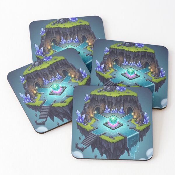 Item preview, Crystal Cavern Island – Isometric Floating Cave Art designed and sold by InspireHaven.