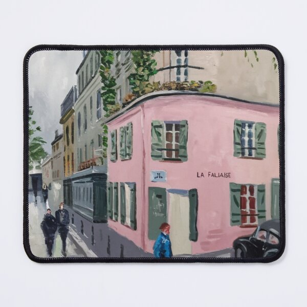 Item preview, Montmartre Paris Travel Poster – Impressionist Painting “Pink Café House” designed and sold by CARRAANN.