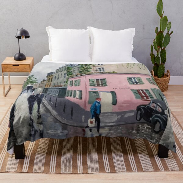 Item preview, Montmartre Paris Travel Poster – Impressionist Painting “Pink Café House”  designed and sold by CARRAANN.