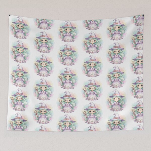 Item preview, Cute Witch Pastel | Whimsical and Enchanting Soft-Hued Magic Graphic designed and sold by Tw1nsAIArt.