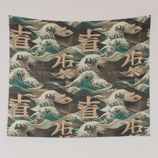 Item preview, Tsunami painting pattern for traditional vintage home designed and sold by jbfart.