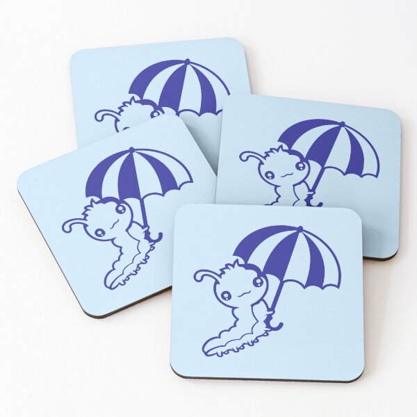 Item preview, Caterpillar Umbrella Flying Sky Windy Vacation Rainy Cute designed and sold by shirt-o-mat.
