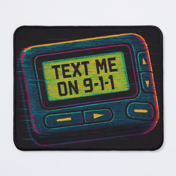 Item preview, Text Me on 9-1-1 – Glitch Pager Retro Design designed and sold by VoidBloom Studio.