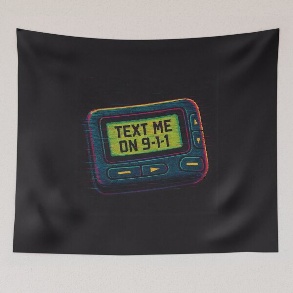 Item preview, Text Me on 9-1-1 – Glitch Pager Retro Design designed and sold by VoidBloom Studio.
