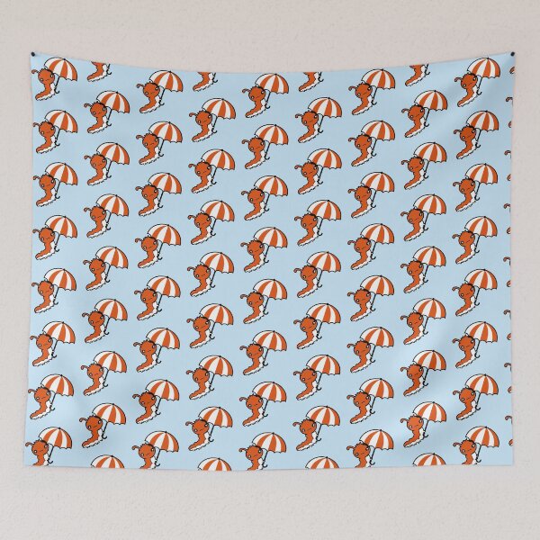 Item preview, Caterpillar Umbrella Flying Sky Windy Vacation Rainy Cute designed and sold by shirt-o-mat.