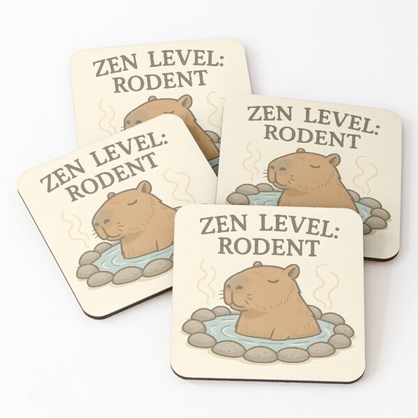 Item preview, Zen Level: Rodent – Relaxed Capybara in Hot Spring designed and sold by VoidBloom Studio.