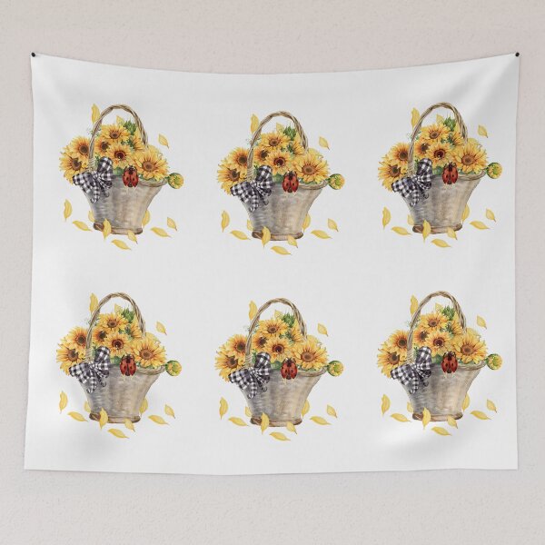 Item preview, A large summer basket with sunflowers designed and sold by DżodżoJoy.