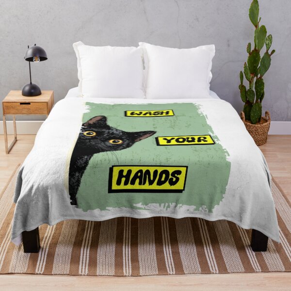 Item preview, Wash Your Hands Black Cat designed and sold by Enea Kelo.