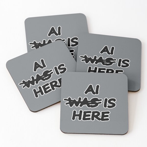 Item preview, AI WAS HERE AI IS HERE AI Was Is Here - black text designed and sold by Beachy.