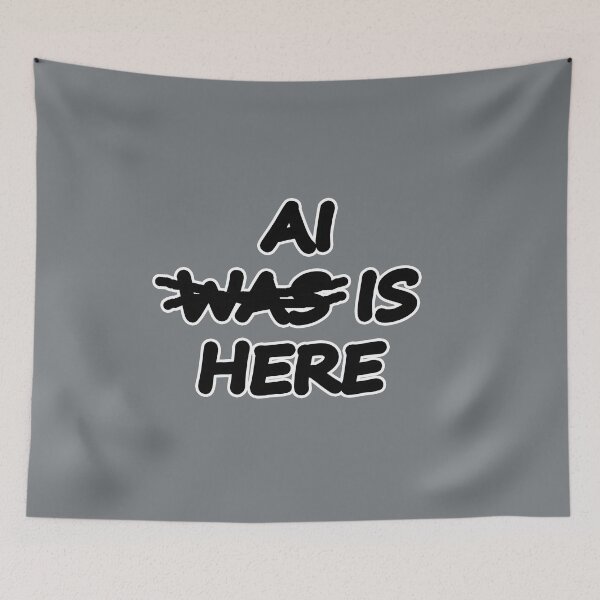 Item preview, AI WAS HERE AI IS HERE AI Was Is Here - black text designed and sold by Beachy.