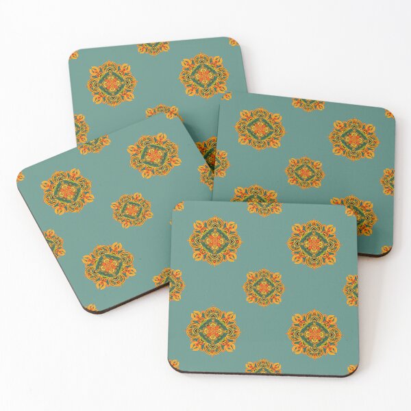 Item preview, Orange and turquoise pattern designed and sold by AgArtD.