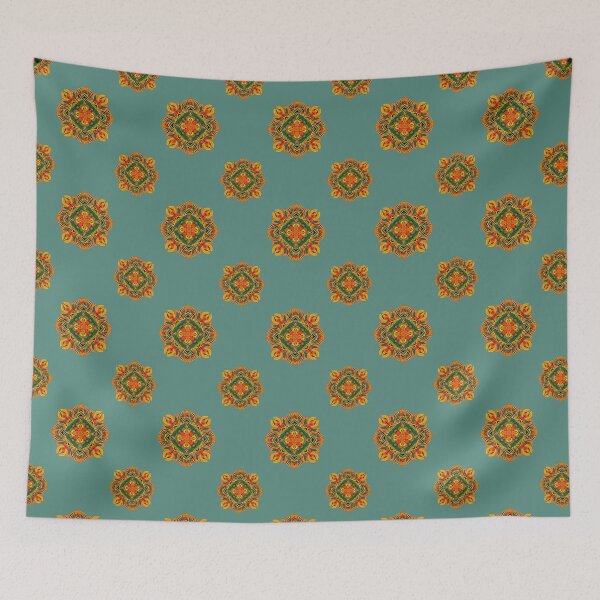 Item preview, Orange and turquoise pattern designed and sold by AgArtD.