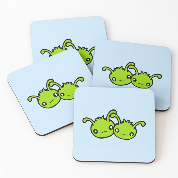 Item preview, 2 Caterpillar Alien Cute Little Monster Happy Smile Team designed and sold by shirt-o-mat.