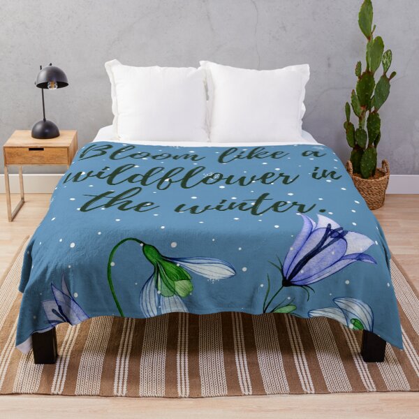 Item preview, Winter Wildflowers Inspiration Bloom Quote With Snow and Snowflakes designed and sold by Neeshki.