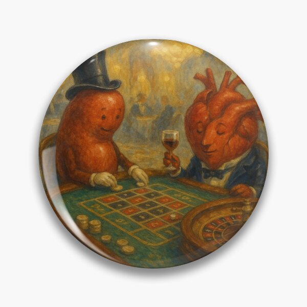 Item preview, “Kidney & Heart at the Roulette Table – Vintage Casino Watercolor Art” designed and sold by Sabbara.