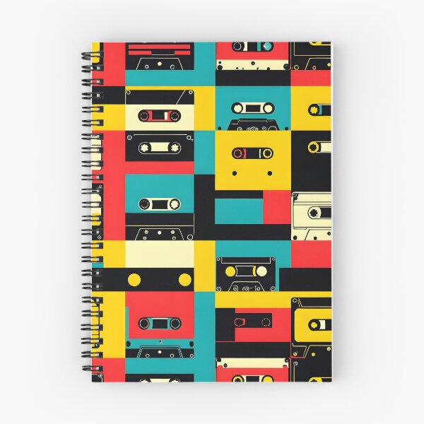 Item preview, Cassette Tape Loops – Retro Cassette Pattern in Bauhaus retro Pop Art Style designed and sold by WhimsicalThredz.
