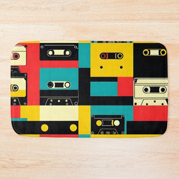 Item preview, Cassette Tape Loops – Retro Cassette Pattern in Bauhaus retro Pop Art Style designed and sold by WhimsicalThredz.