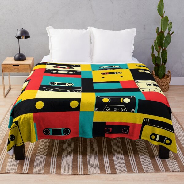 Item preview, Cassette Tape Loops – Retro Cassette Pattern in Bauhaus retro Pop Art Style designed and sold by WhimsicalThredz.
