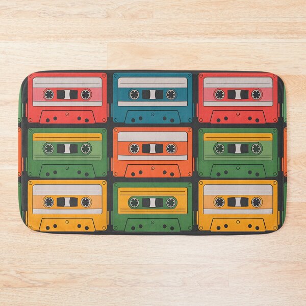 Item preview, Cassette Tape – Retro Cassette Pattern in Bauhaus retro Pop Art Style designed and sold by WhimsicalThredz.