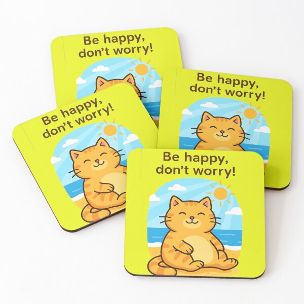 Item preview, Be Happy, Don’t Worry – Cat Vibes designed and sold by LittleCountess.