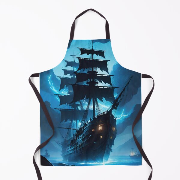 Item preview, a ghost ship, a pirate ship, a foggy ship, the Flying Dutchman designed and sold by DonnaBlankaArt.