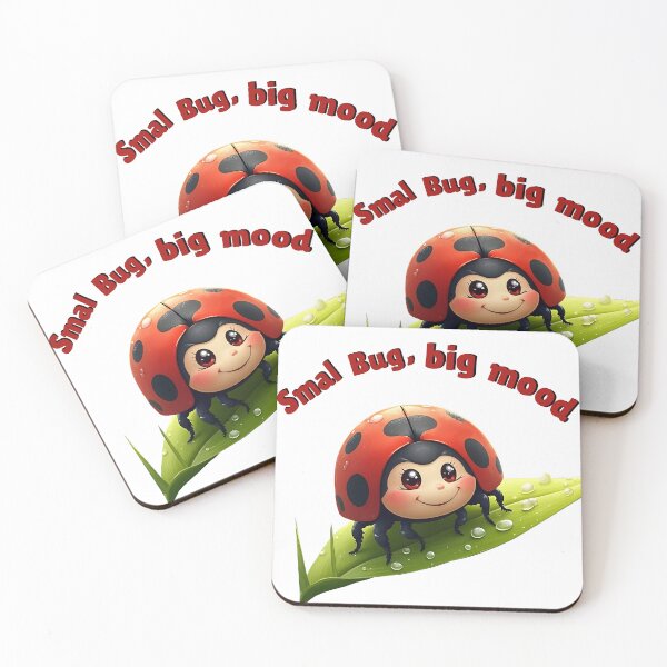 Item preview, Small Bug Big Mood Ladybug Motivational Art - Cute Nature Insect Humor Design designed and sold by Felia001.