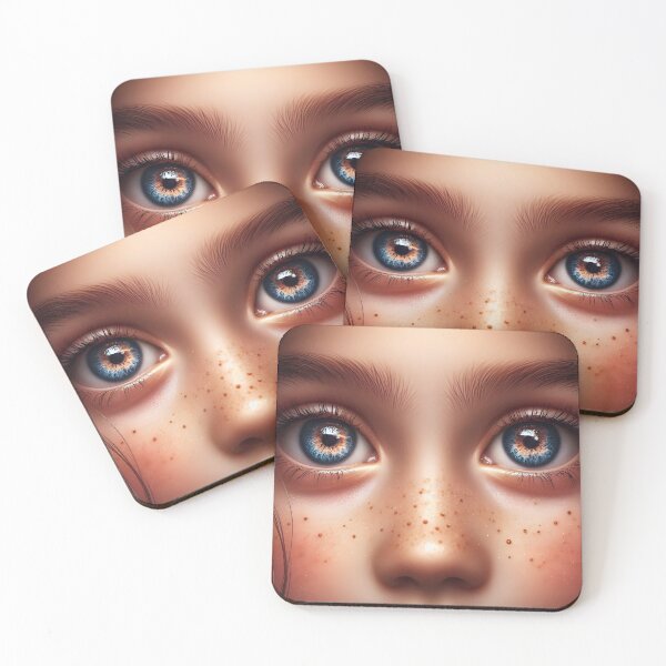 Item preview, Ethereal Girl Close-Up – Freckled Skin and Iris Detail designed and sold by EmeraldeaArt.