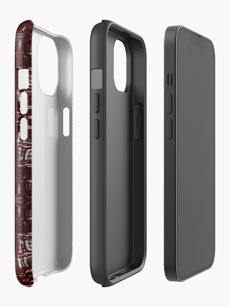 Dark Red Crocodile Leather, Red Aesthetic iPhone Case