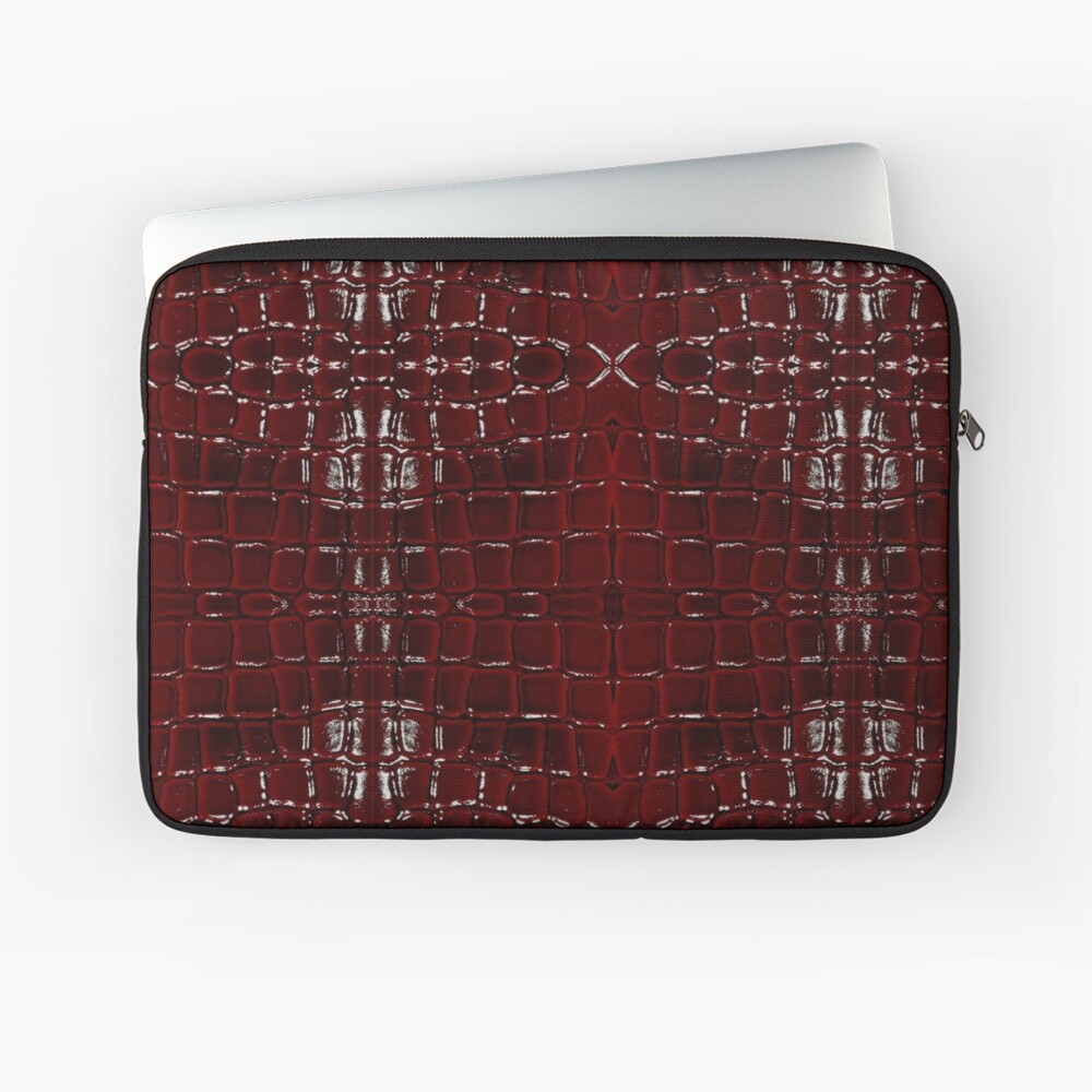 Dark Red Crocodile Leather, Red Aesthetic iPhone Case