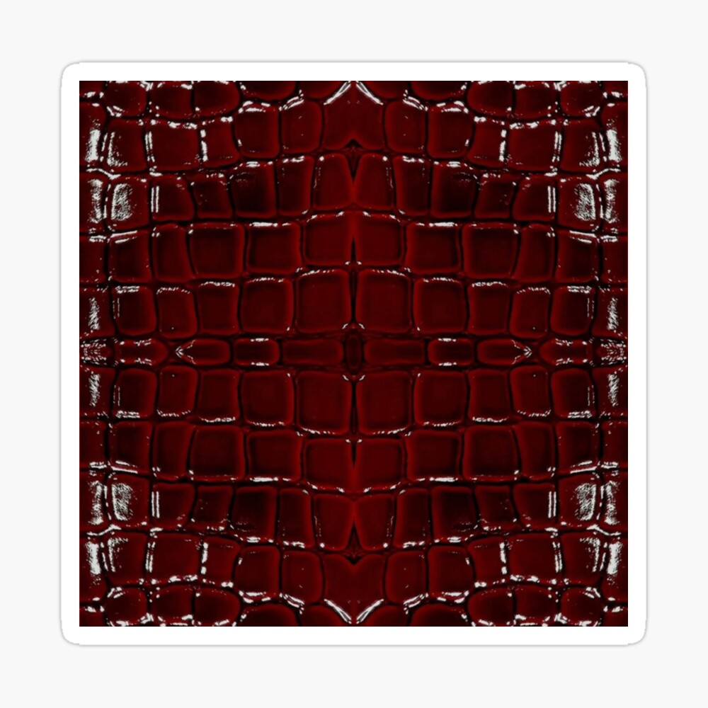 Dark Red Crocodile Leather, Red Aesthetic iPhone Case
