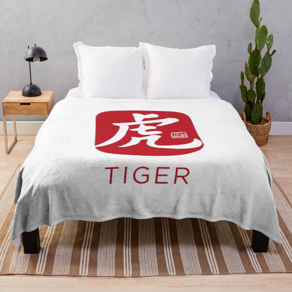 Item preview, Tiger 虎 - Chinese Zodiac Calligraphy Character with English (Red on White) designed and sold by STUDIO-72.