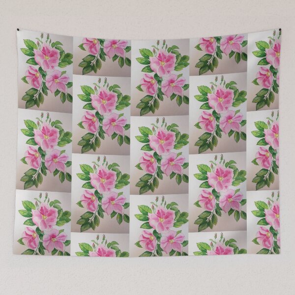 Item preview, Pink wild roses watercolour painting  designed and sold by esvb.