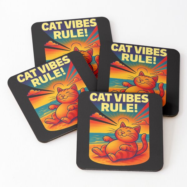 Item preview, Cat Vibes Rule – Pop Art Beach Cat designed and sold by LittleCountess.