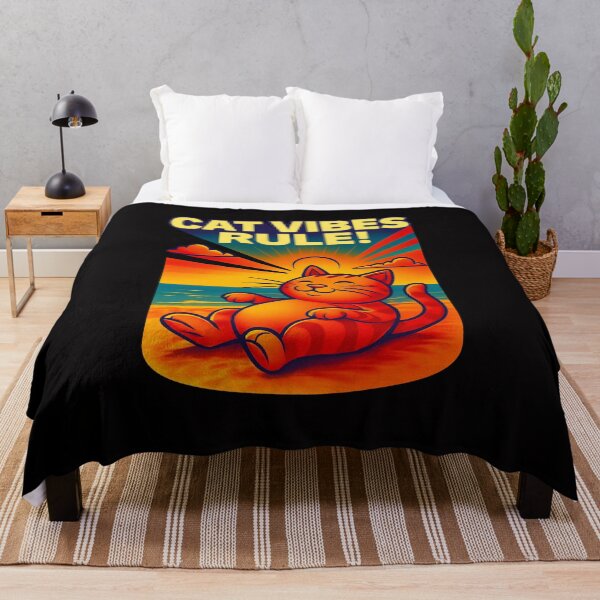 Item preview, Cat Vibes Rule – Pop Art Beach Cat designed and sold by LittleCountess.