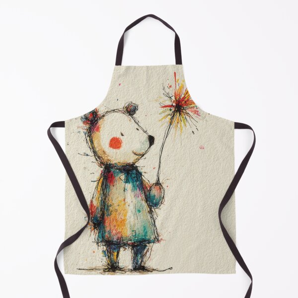 Item preview, Little Firecracker Bear Illustration – Whimsical Watercolor Style designed and sold by dawnleblanc55.