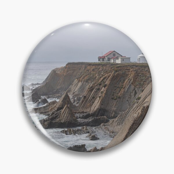 Item preview, Point Arena Lighthouse with emphasis on cliff formations designed and sold by lisavonbiela.