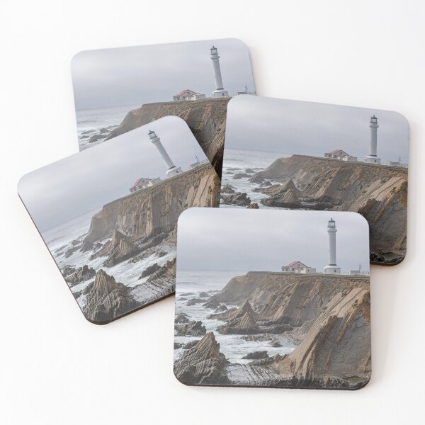 Item preview, Point Arena Lighthouse with emphasis on cliff formations designed and sold by lisavonbiela.