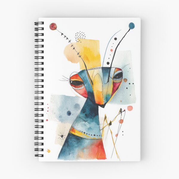 Item preview, Quirky Abstract Praying Mantis Portrait – Watercolor Insect Art designed and sold by dawnleblanc55.