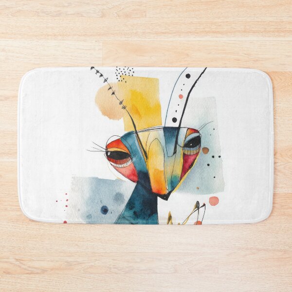 Item preview, Quirky Abstract Praying Mantis Portrait – Watercolor Insect Art designed and sold by dawnleblanc55.