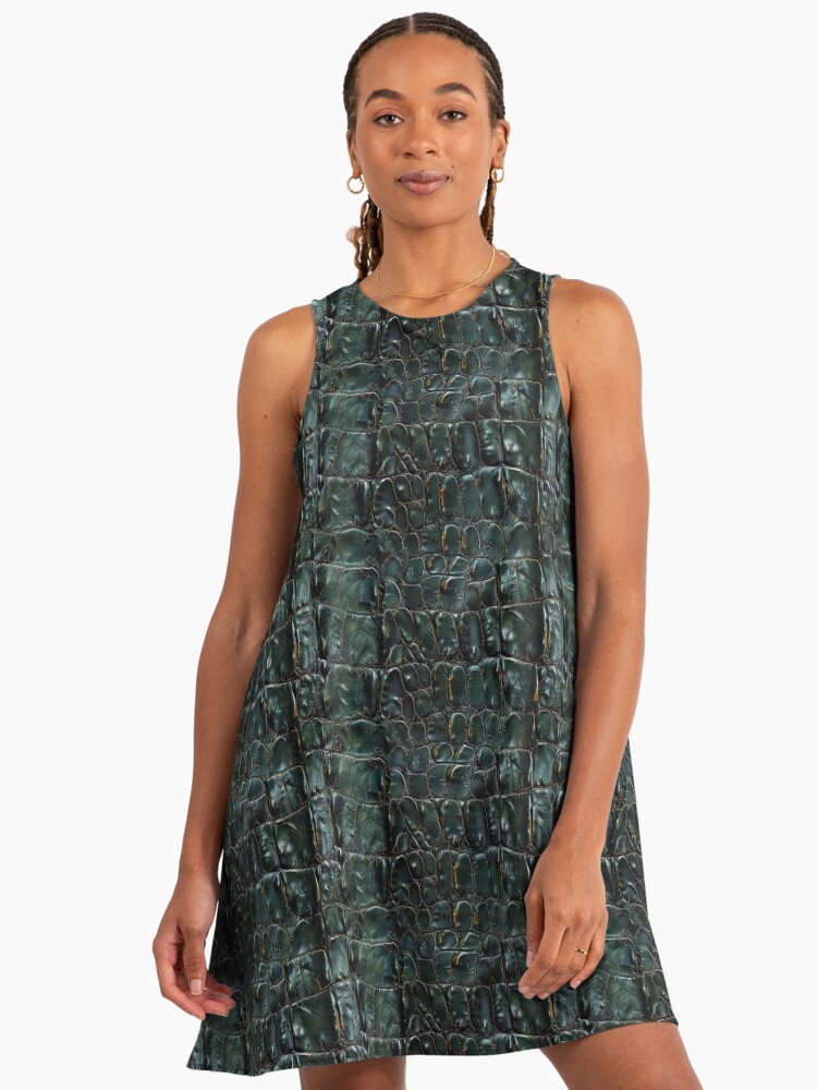 Rich Green Alligator Skin Texture" A-Line Dress for Sale by NTGUILTY |  Redbubble