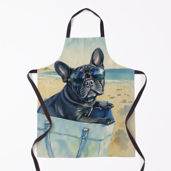 Item preview, Frenchie Beach Day Watercolor designed and sold by Magnolia Valley Art.