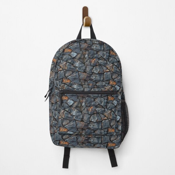 Item preview, Rugged Dark Stone Wall Texture with Orange Accents designed and sold by NTGUILTY.