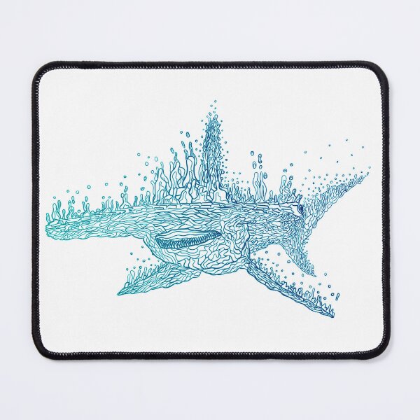 Item preview, Hammerhead shark rising bubbles lineart designed and sold by nostakesart.