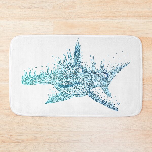 Item preview, Hammerhead shark rising bubbles lineart designed and sold by nostakesart.