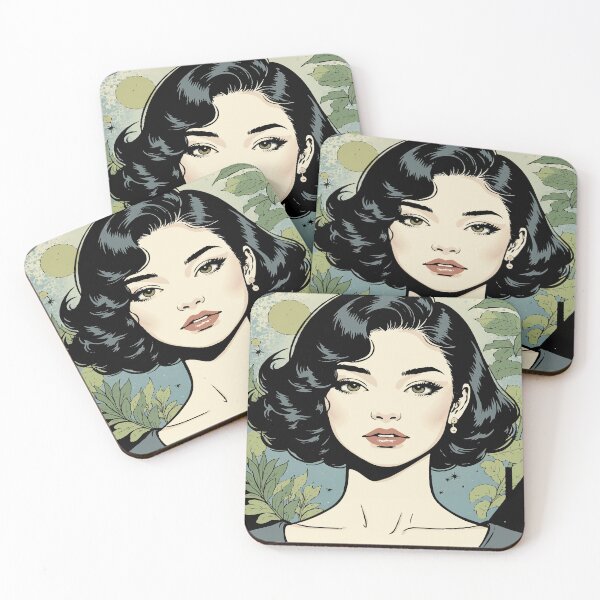 Item preview, Dolled up Cosmic Muse — Feminine Pop Art Portrait with Celestial Accents designed and sold by  Ojo de Lilith.