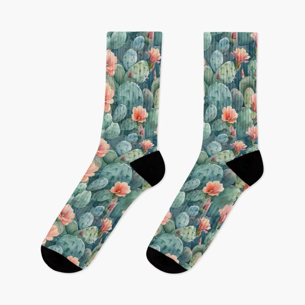 Item preview, Watercolor Prickly Pear Cactus with Pink Flowers designed and sold by NTGUILTY.